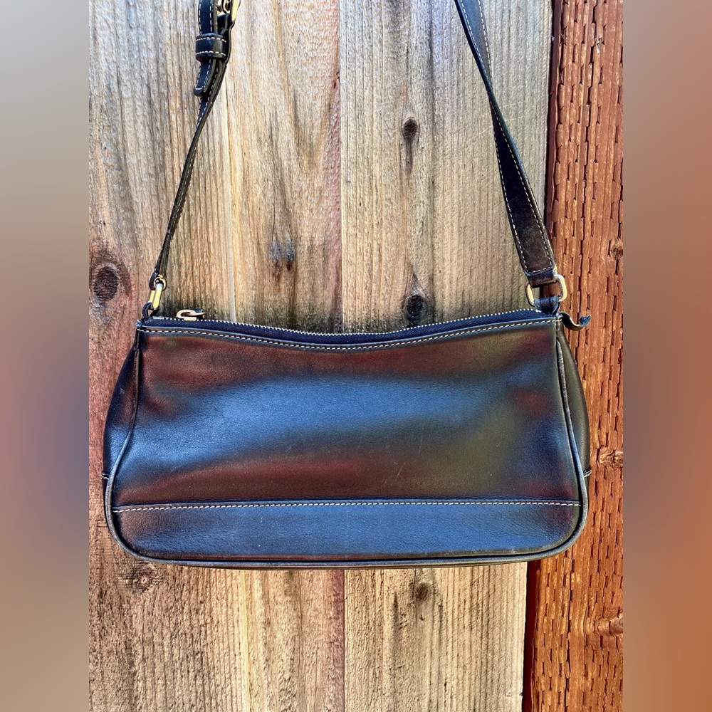 Coach Leather Handbag Shoulder Bag Black Classic Vintage Style